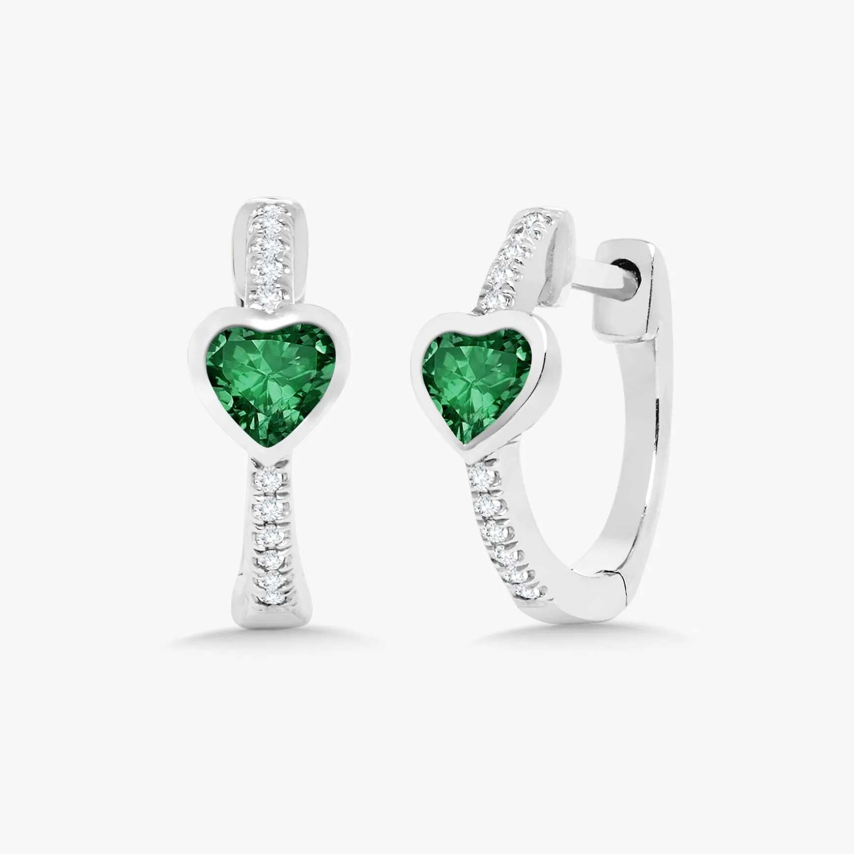 Mini Heart Station Huggie Earrings