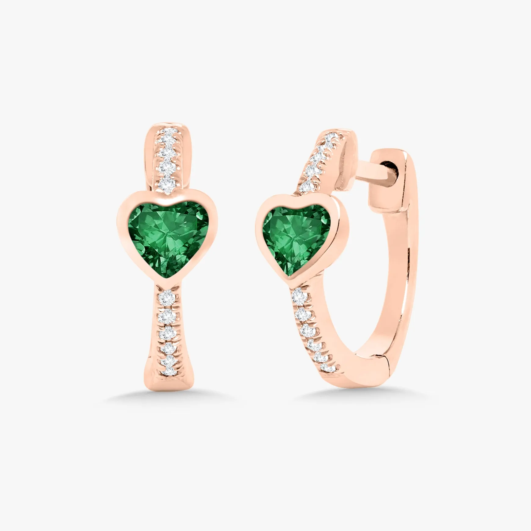 Mini Heart Station Huggie Earrings