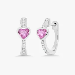 Mini Heart Station Huggie Earrings