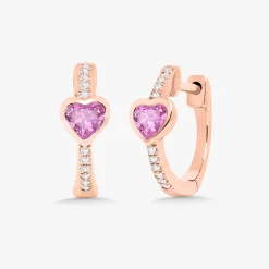 Mini Heart Station Huggie Earrings