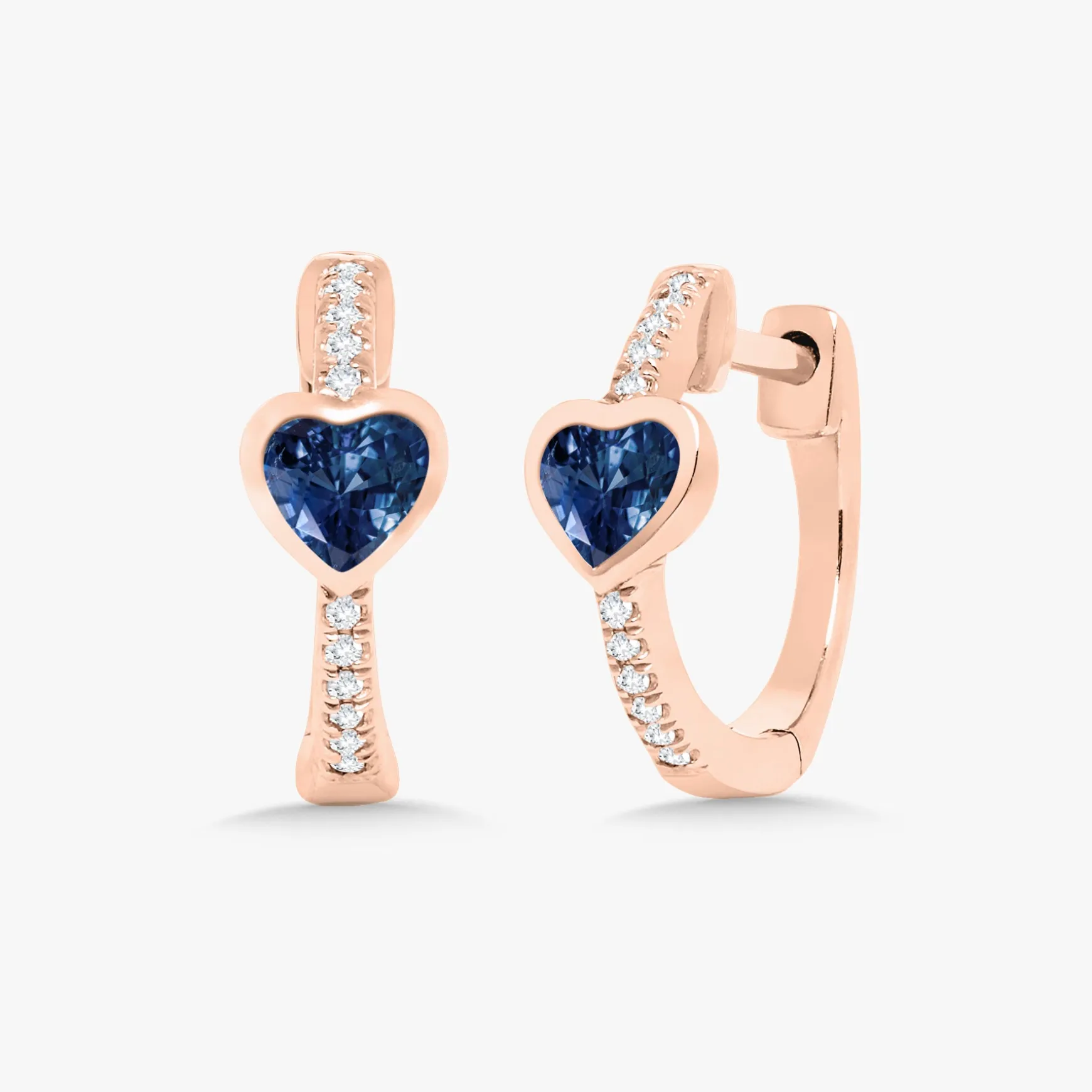 Mini Heart Station Huggie Earrings