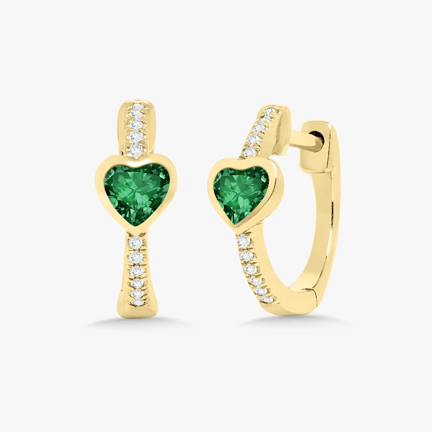 Mini Heart Station Huggie Earrings