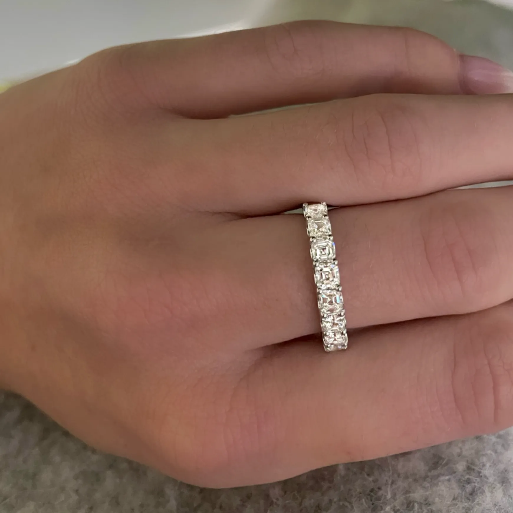 Mini Helena Asscher Cut Diamond Band 1.00 ctw