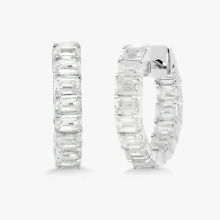 Mini Kyle Emerald Cut Hoop Earrings
