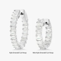 Mini Kyle Emerald Cut Hoop Earrings