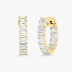 Mini Kyle Emerald Cut Hoop Earrings