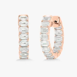 Mini Kyle Emerald Cut Hoop Earrings