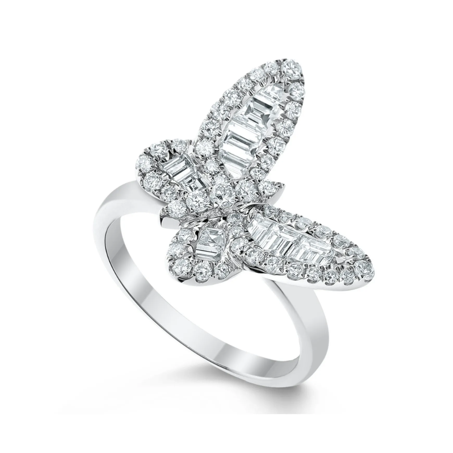 Mini Ophelia Single Baguette Butterfly Ring