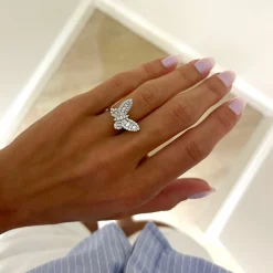 Mini Ophelia Single Baguette Butterfly Ring