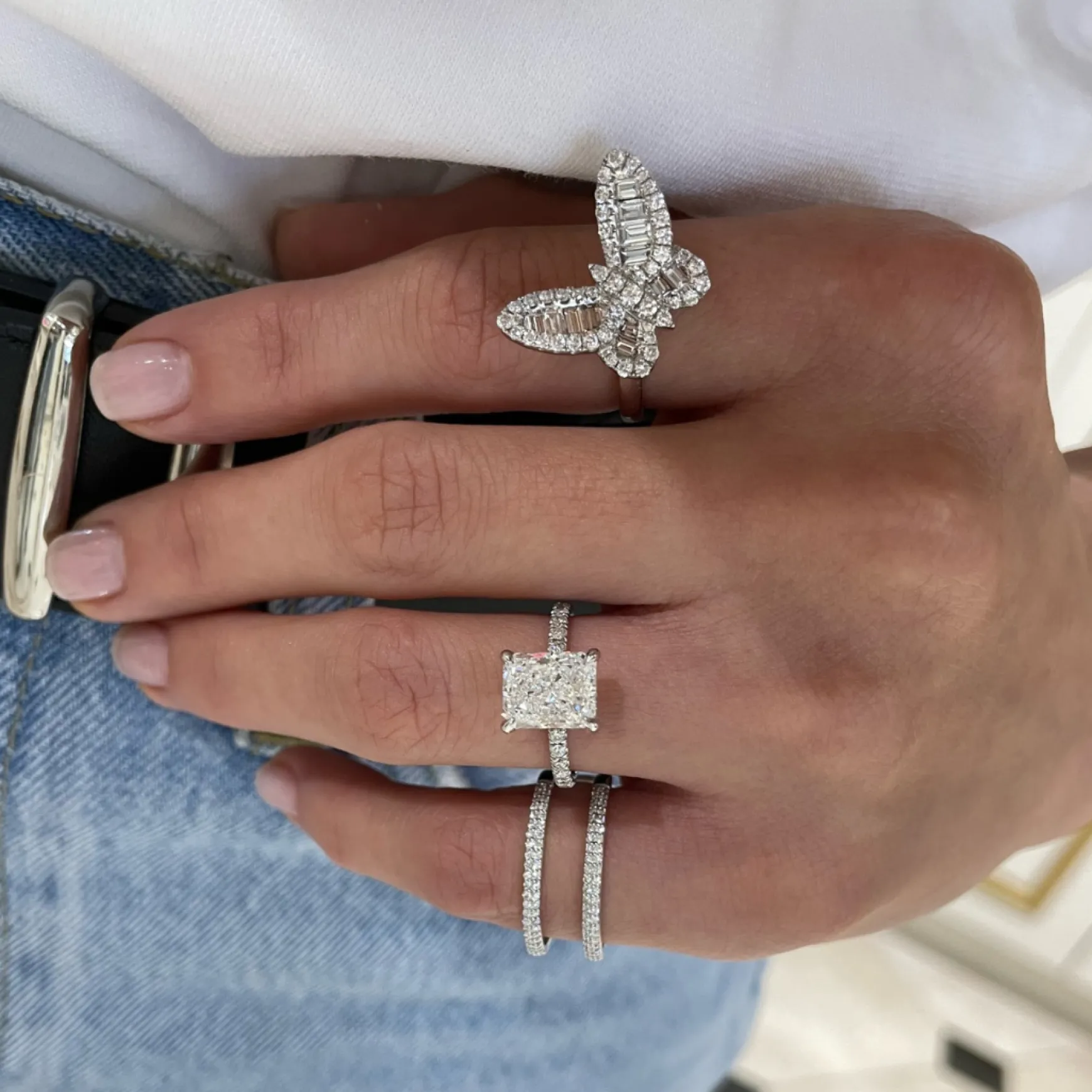 Mini Ophelia Single Baguette Butterfly Ring