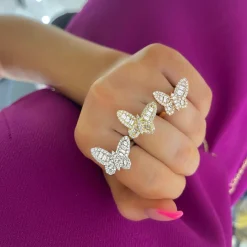 Mini Ophelia Single Baguette Butterfly Ring