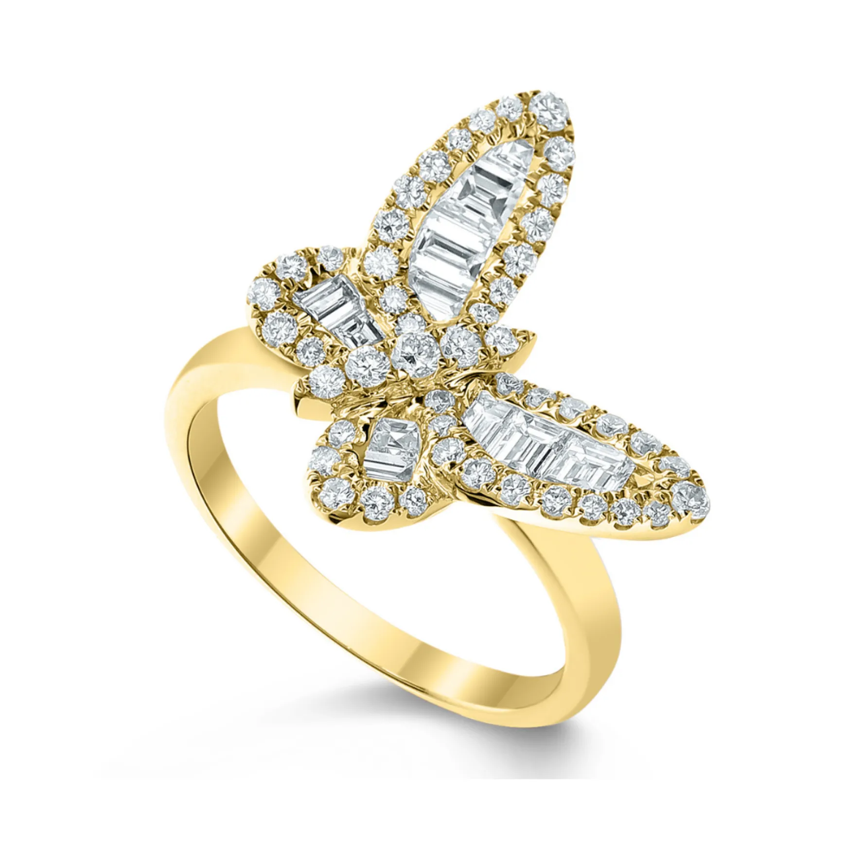 Mini Ophelia Single Baguette Butterfly Ring