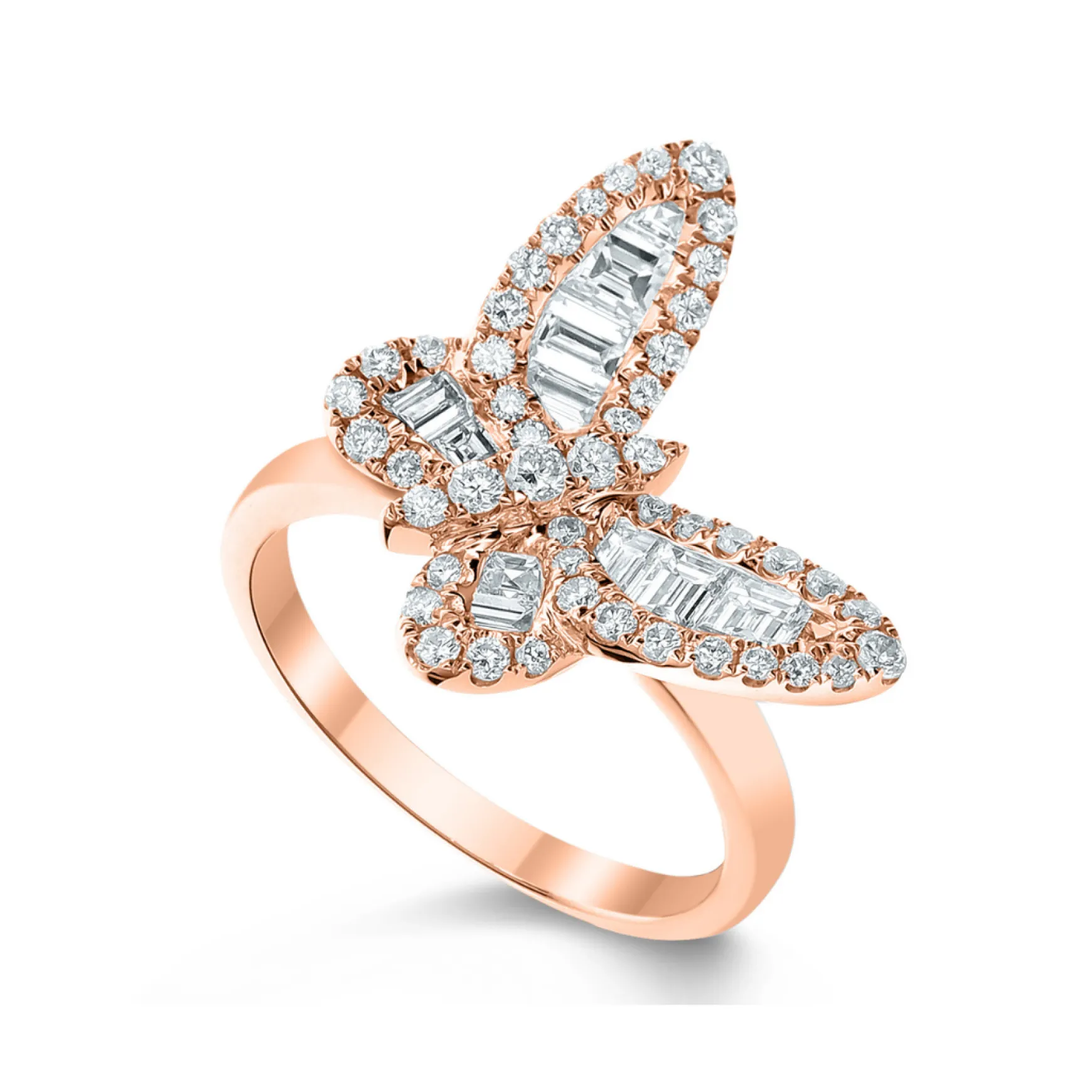 Mini Ophelia Single Baguette Butterfly Ring