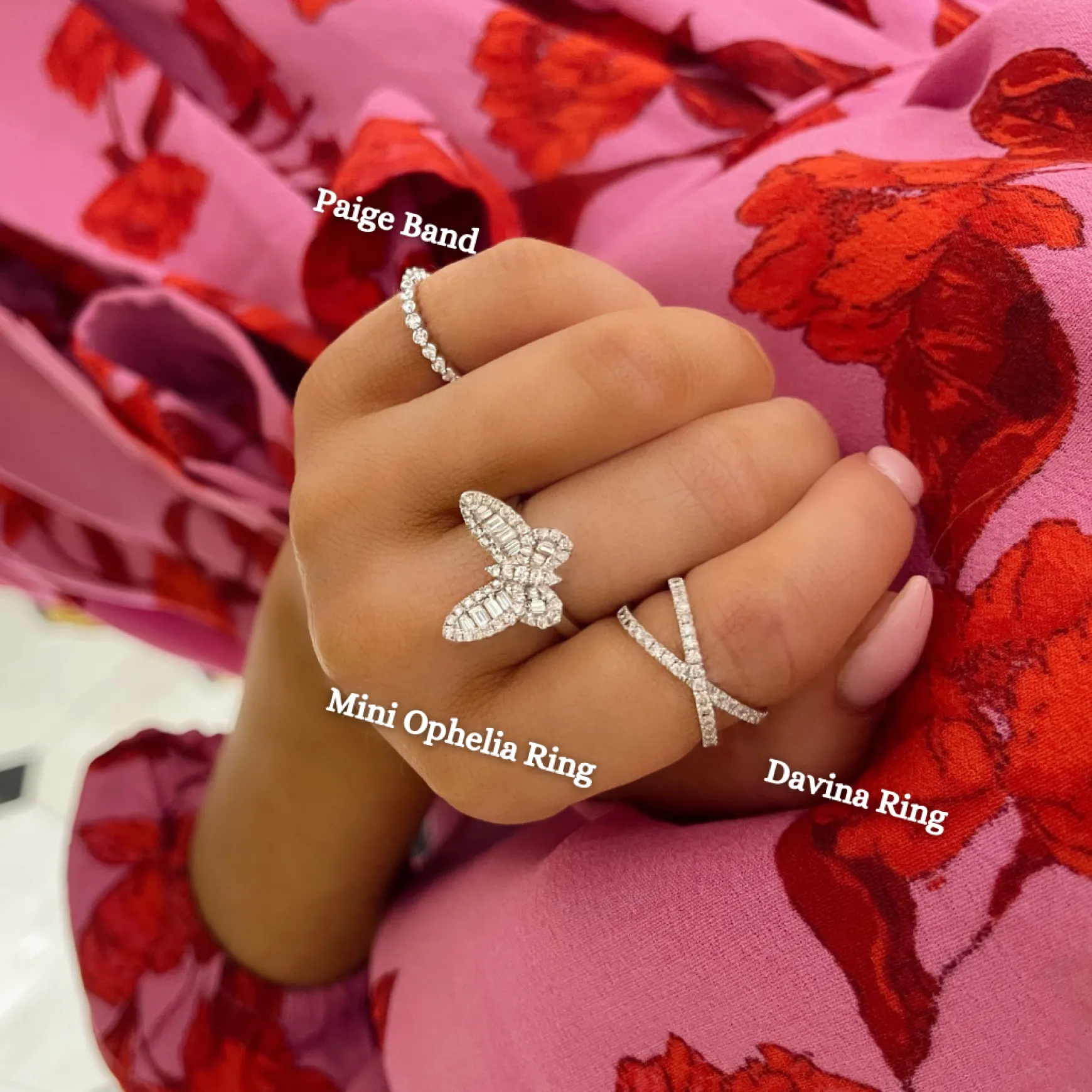 Mini Ophelia Single Baguette Butterfly Ring