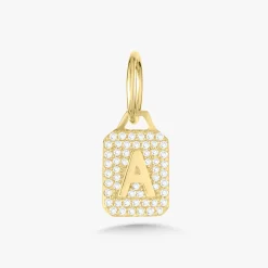 Mini Pave Diamond Initial Charm