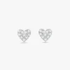 Mini "Love You More" Diamond Heart Stud Earrings