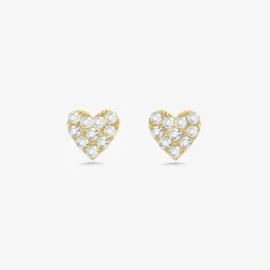 Mini "Love You More" Diamond Heart Stud Earrings