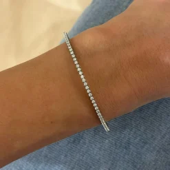 Mini Scalloped Diamond Flex Bangle Bracelet 0.50 ctw