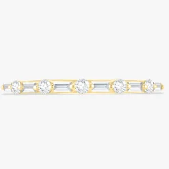 Mini Vadella Baguette & Round Diamond Band 0.15 ctw