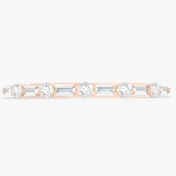 Mini Vadella Baguette & Round Diamond Band 0.15 ctw