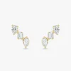 Mixed Shape Diamond Bar Stud Earrings