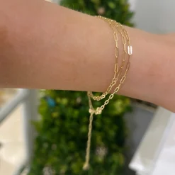 1.5mm Paperclip Chain With Adjustable Sliding Bead