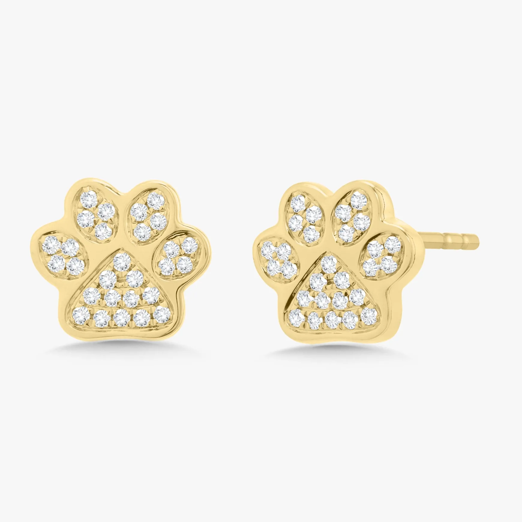 Nellie Diamond Dog Paw Stud Earrings