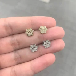 Nellie Diamond Dog Paw Stud Earrings