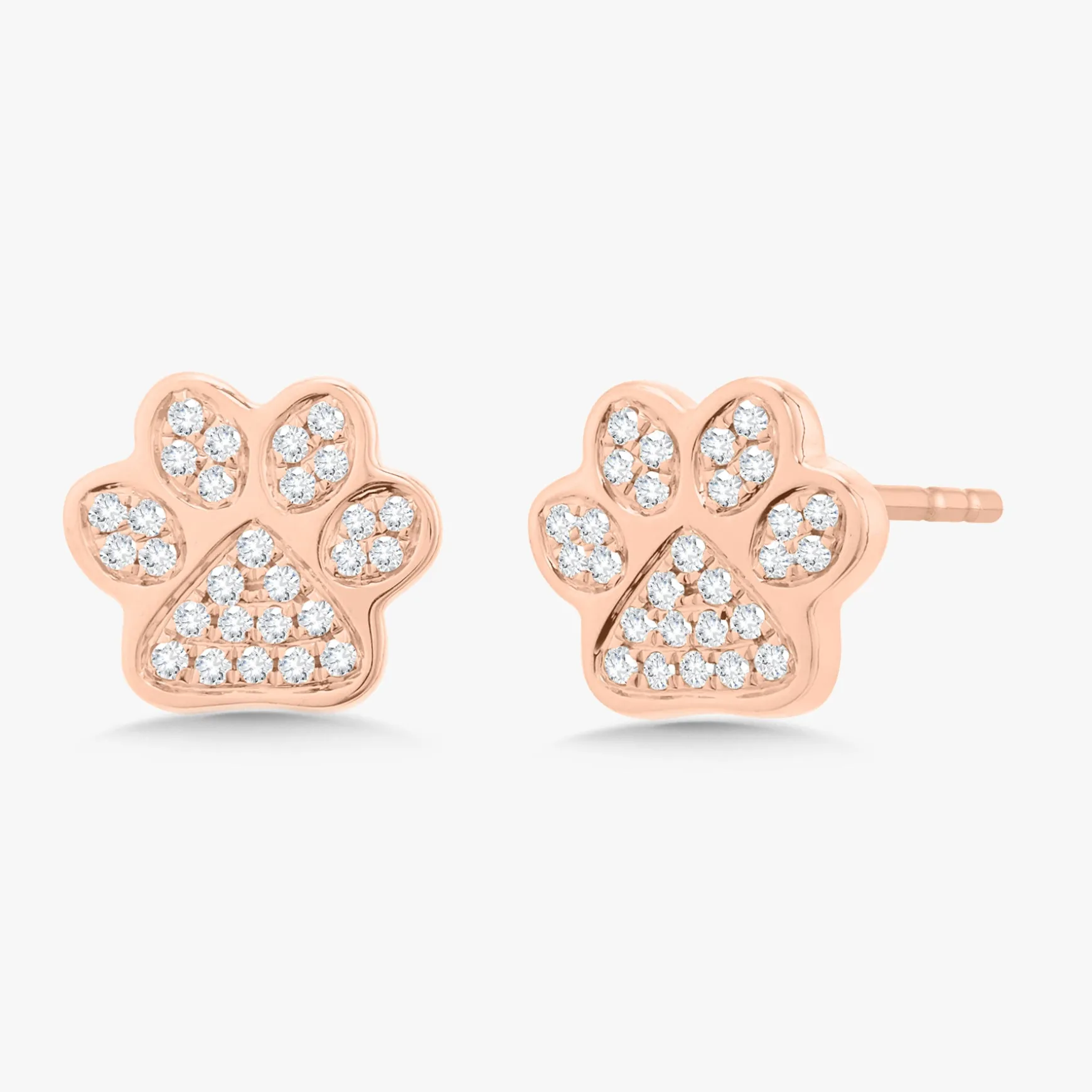 Nellie Diamond Dog Paw Stud Earrings
