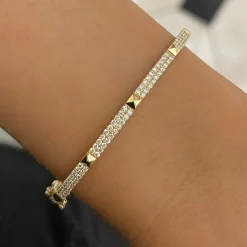 Nikita Studded Pave Diamond Bangle Bracelet