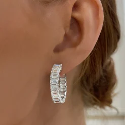 Not Your Mamas Emerald Cut Hoop Earrings