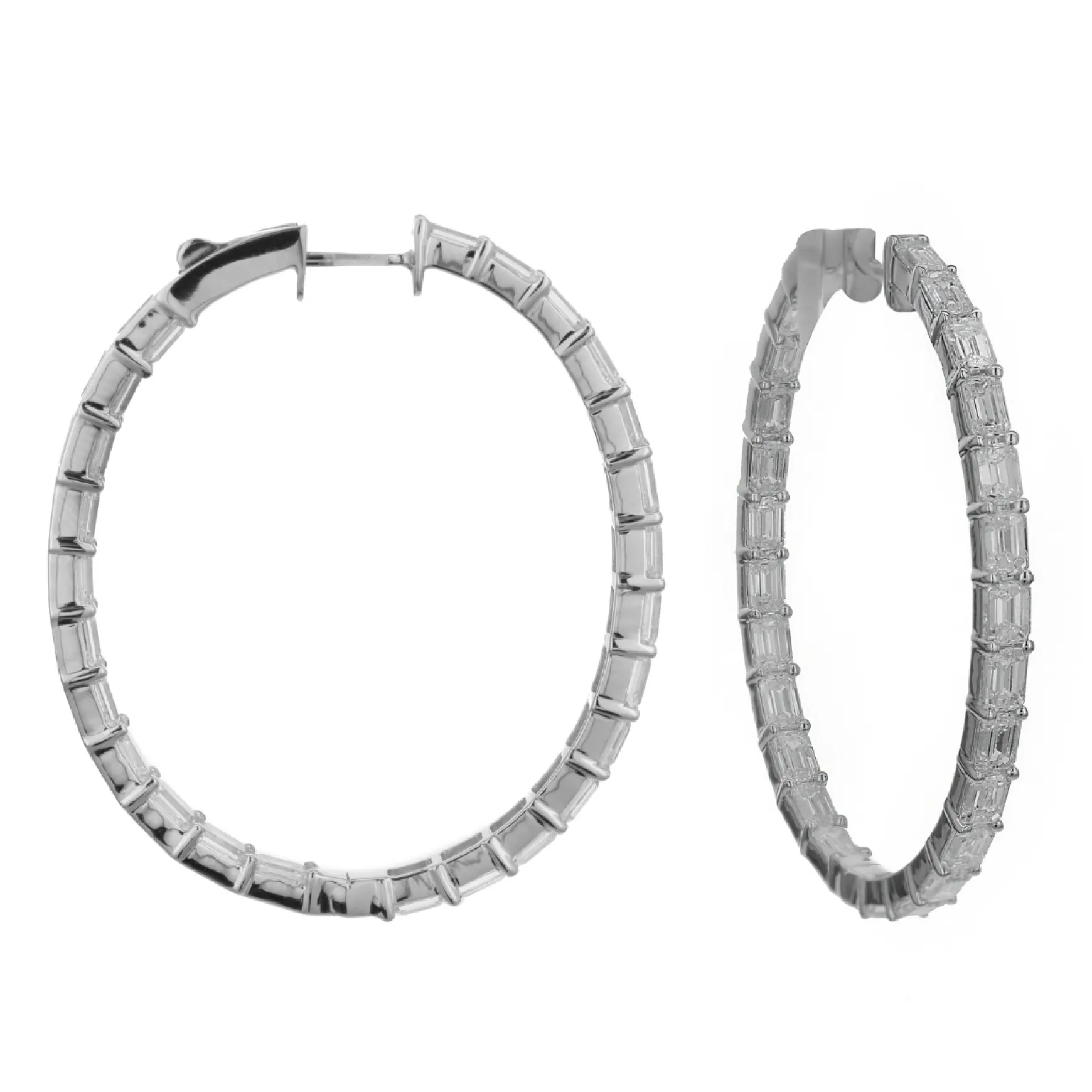 Odessa Emerald Cut Hoop Earrings