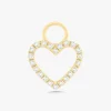 Open Heart Huggie Earring Charms