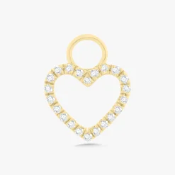 Open Heart Huggie Earring Charms
