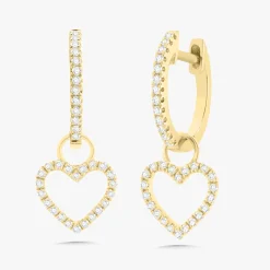 Open Heart Huggie Earring Charms