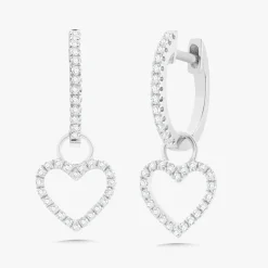 Open Heart Huggie Earring Charms