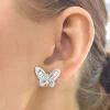 Ophelia Baguette Butterfly Stud Earrings 1.77 ctw