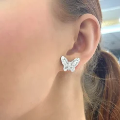Ophelia Baguette Butterfly Stud Earrings 1.77 ctw