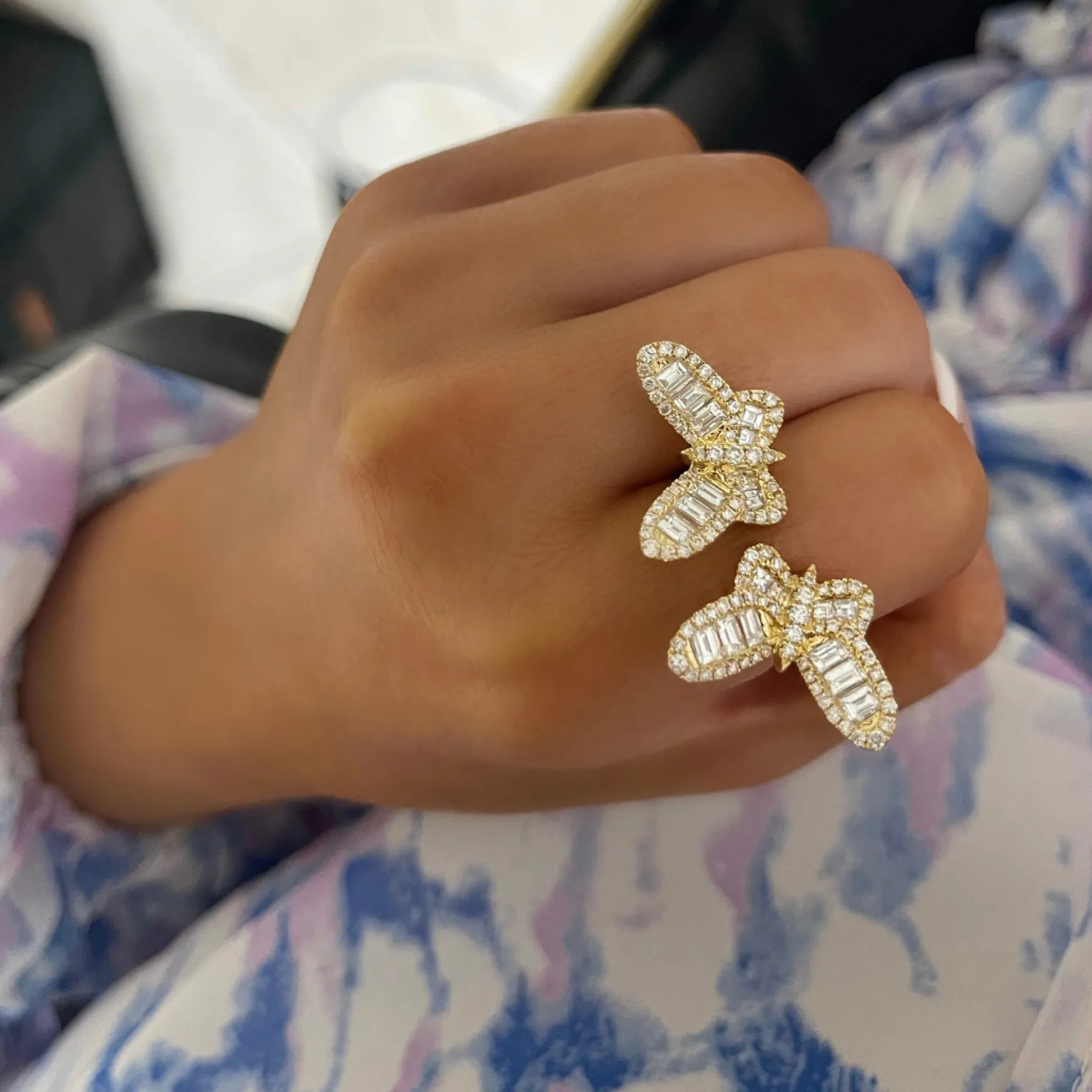Ophelia Baguette Butterfly Ring