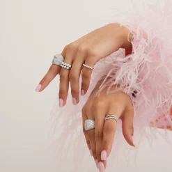 Oriana Pave Puff Diamond Dome Cocktail Ring 5.10 ctw