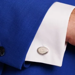 Oval Cuff Links with Beaded Edge