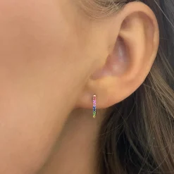 Over The Rainbow Sapphire Huggies 10mm