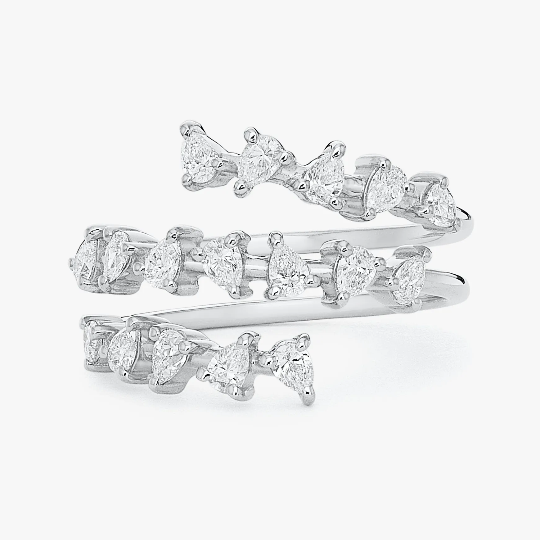 Paislee Pear Crossover Diamond Ring