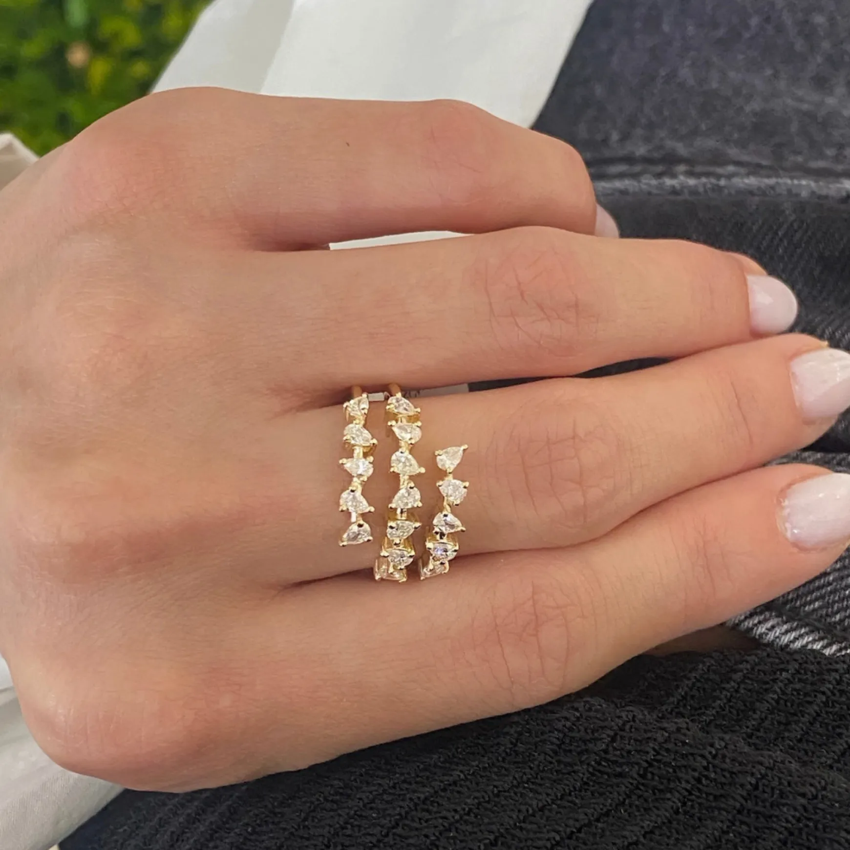 Paislee Pear Crossover Diamond Ring