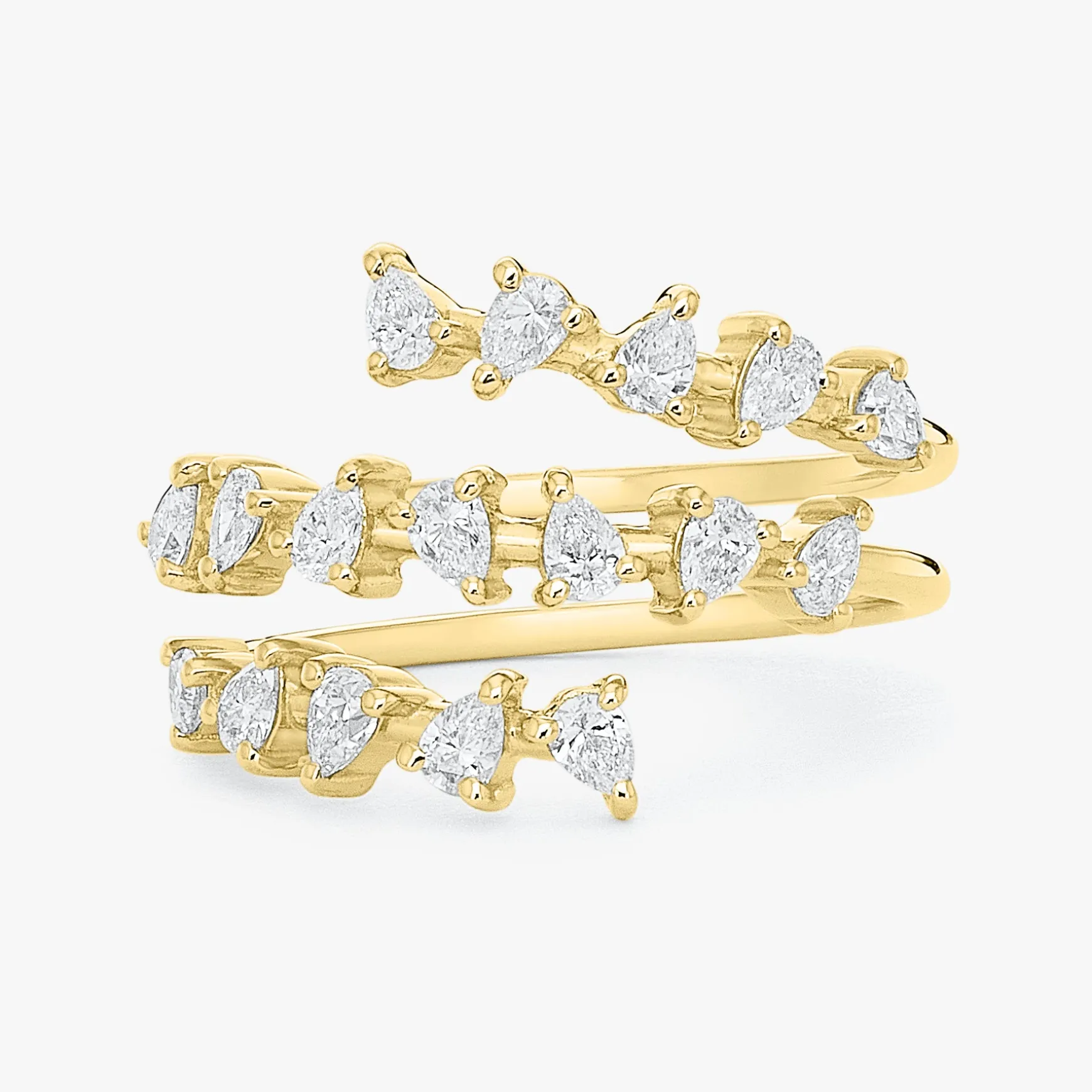 Paislee Pear Crossover Diamond Ring