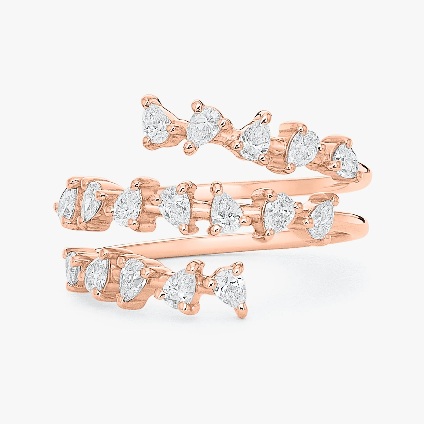 Paislee Pear Crossover Diamond Ring