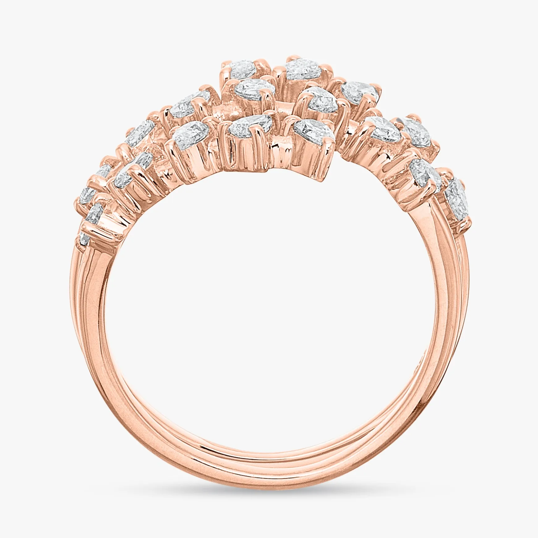 Paislee Pear Crossover Diamond Ring