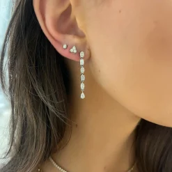 Parke Multi-Shape Diamond Dangle Stud Earrings 2.16 ctw