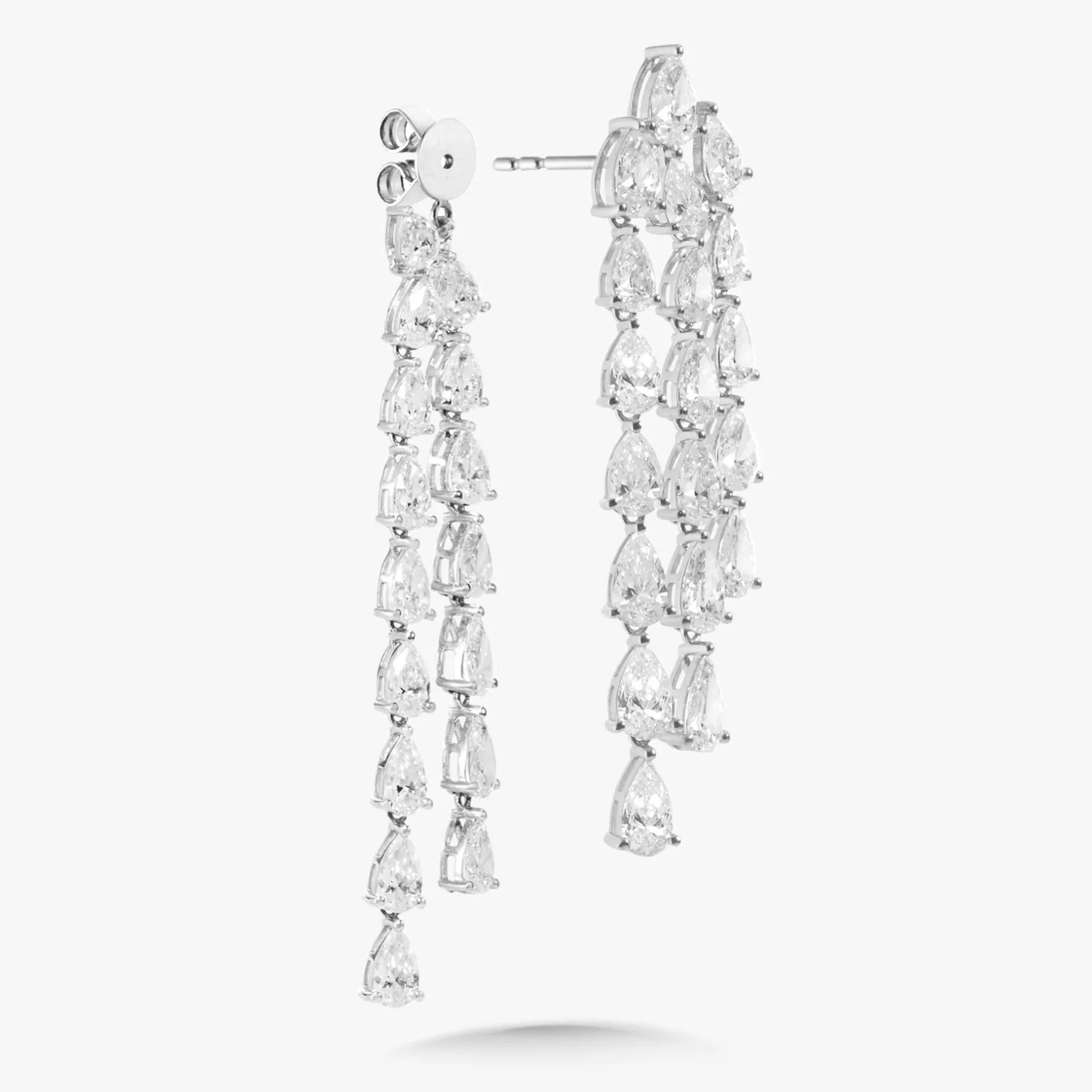Pear Diamond Dangle Stud Earrings 22.92 ctw