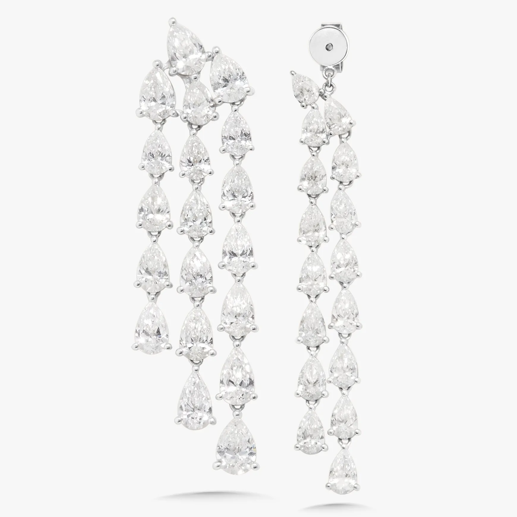 Pear Diamond Dangle Stud Earrings 22.92 ctw